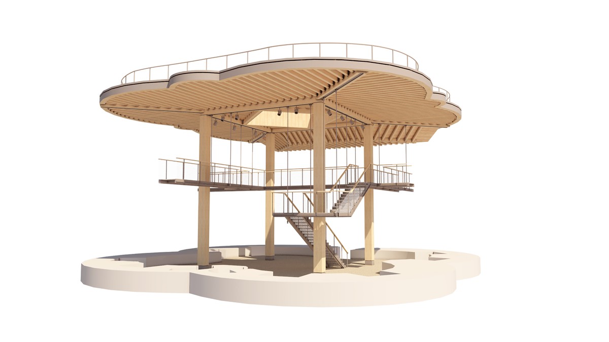 CGI view of the timber structure within the Tower