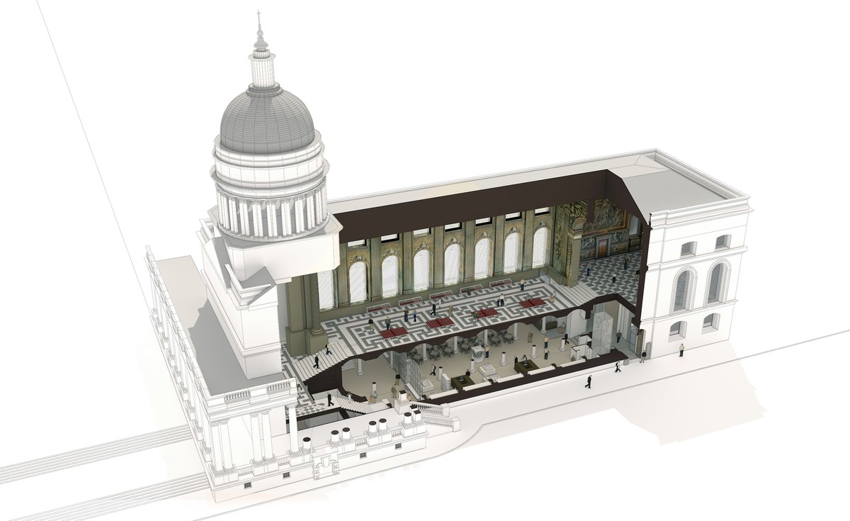 Cut-away view of the project for The Painted Hall in Greenwich